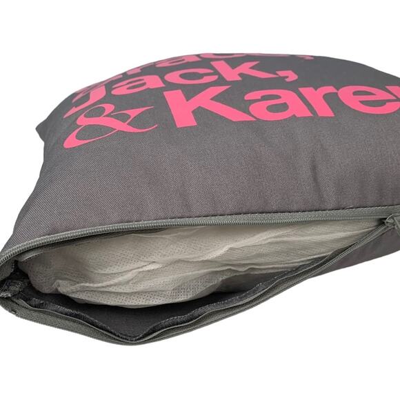 Will & Grace Throw Pillow Decorative NBC Gray Pink Novelty Rare Fan Gift NWOT - Picture 3 of 7